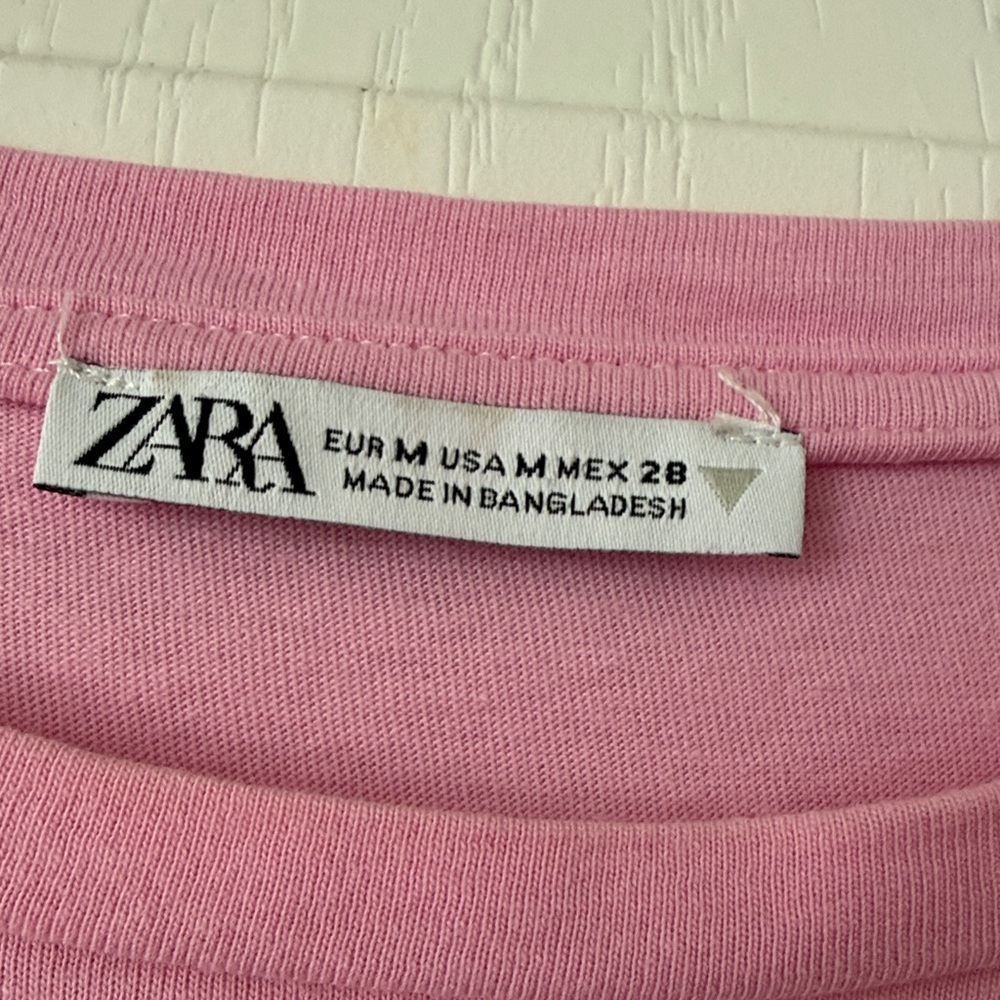 Zara Bright Pink Ruffle Sleeve Tee - Picture 3 of 4